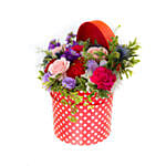 Striking Mixed Flowers Round Box