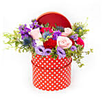 Striking Mixed Flowers Round Box