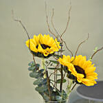 Sunny Sunflowers Cylindrical Vase