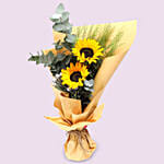 Sunshine Bouquet With Chocolate Mousse Cake