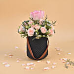 Tulips & Roses Black Vase