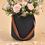 Tulips & Roses Black Vase