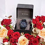 Watch and Valentines Roses Box For him