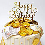 White Drip Money Pulling Cake