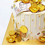 White Drip Money Pulling Cake