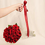 15 Red Roses Posy for Valentine's Day