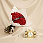 35 Red Roses Expression Bouquet with Chocolates for Valentine's