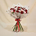 Carnation n Red Roses Bouquet for Valentine's