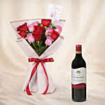 Love Expresssion Roses Bouquets with Wine