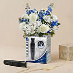 Remington Male Trimmer Kit with Blue n White Flowers Combo Gift