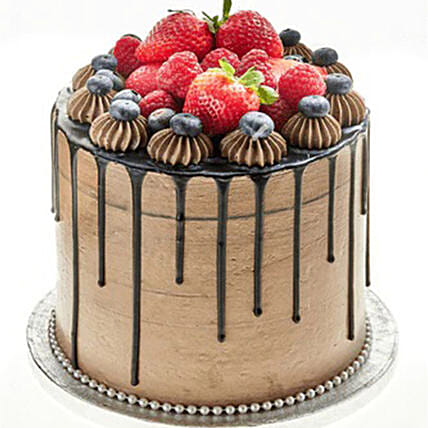 The Ultimate Fruit Topped Drip Cake: Gift Delivery UK