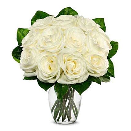 One Dozen White Roses: 