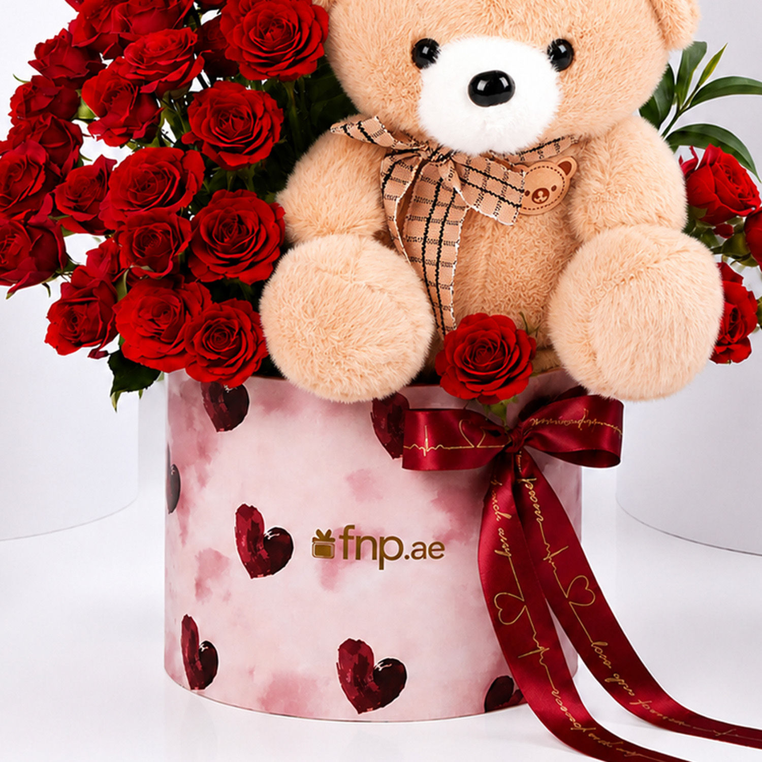 Order Valentines Red Rose Floral Box with Teddy Bear Online | Same-Day ...