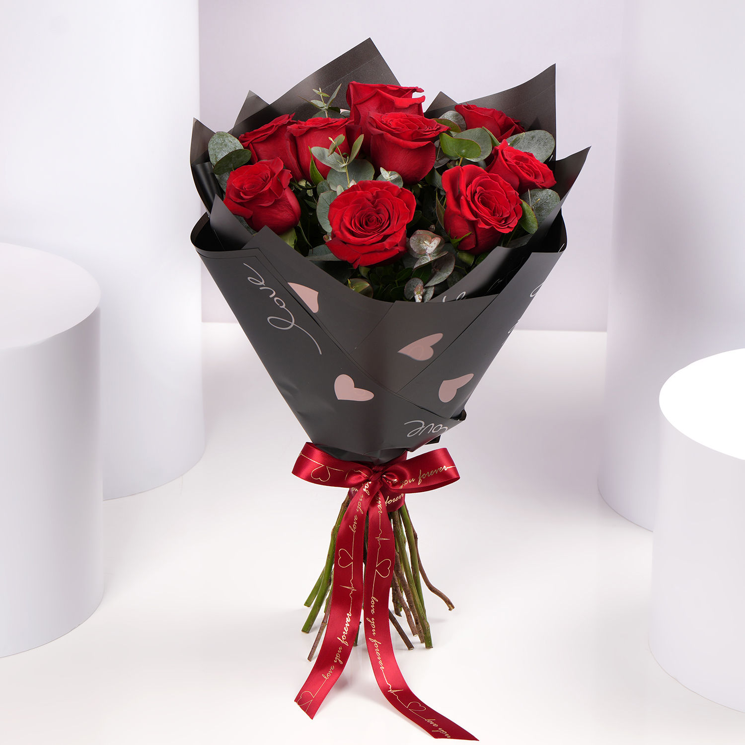 Order Romantic Valentine 9 Red Roses Classic Bouquet Online | Same-Day